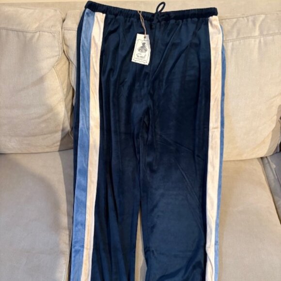 NWT Easel Los Angeles Navy Jogger Pants with Side Striping Size Large - Picture 2 of 4